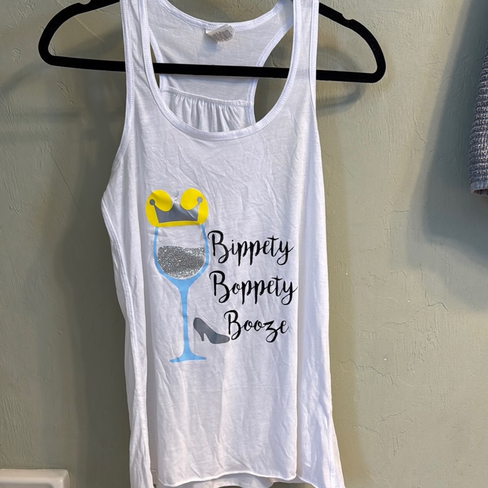 Cinderella Inspired White Tank Top with Epcot Theme